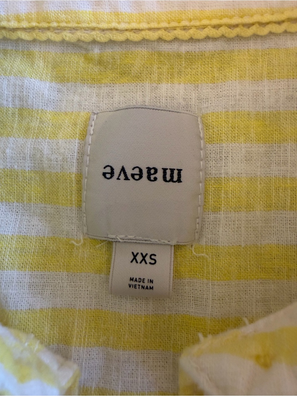 Anthropologie Maeve Yellow and White Striped Button-Down Shirt- Great condition - Picture 2 of 4